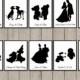 Disney Couple Cards Silhouette (tabel Cards Wedding) - Set Of 36 - Digital File