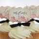Vintage Floral Wedding Cupcake Toppers, Mr. & Mrs., Love, Happily Ever After, Candy Table, Wedding Decor