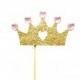 Gold Glitter Princess Crown Topper - Girls Birthday Cake Topper, 1st Birthday, Cake Bunting, birthday, Tea Party, Princess BIrthday