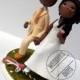 Jumping the broom wedding cake topper - handmade, original and exclusive piece.