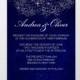 Custom Personalized Digital Wedding Invitation - Formal, Royal Blue Wedding Invitations, 5x7 PRINTABLE or PRINTED - Starry Starry Night