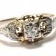 Art  Deco 14K & Diamond Engagement Ring - Size 7