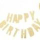 Happy Birthday Gold Glitter Cake Topper - Cake Bunting, birthday, birthday cake decor, gold birthday cake topper, gold glitter cake topper
