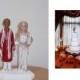 Look -Alike Interracial Bride & Groom Clay Portrait, Personalized and Custom Made Cake Topper
