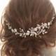 Bridal Headpiece, Crystal Bridal Hair Piece, Cristal and Pearl Bridal Headpiece, Bridal Hair Halo, Crystal and Pearl Wedding Hair Piece.