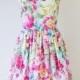 Custom made floral bridesmaid dress, vintage inspired dress.