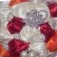 Satin Roses Brooch Bouquet