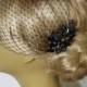 Birdcage Veil  and a Bridal Hair Comb (2 Items)  Black SET Bridal Headpiece Rhinestone Bridal Hair Comb Weddings  Silver  Rinestone