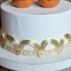Wedding cake topper...orange mr mrs pumpkins...fall and autumn decor, ready to ship