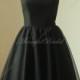 Vintage chiffon tulle capsleeves tea length prom dress
