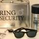 Deluxe Ring Security Box Set - W/ Personalized Sunglasses, Security Badge, Thermos (Ring Bearer Pillow Alternative)
