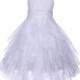 Elegant Stunning White Organza Flower girl dress pageant princess wedding bridal bridesmaid toddler size 12-18m 2 4 6 6x 8 9 10 12 14 #151