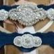 Wedding Garter - Navy Garter Set - navy wedding garter - navy lace garter - navy bridal garter - stretch lace garter-navy garter belt