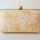 Blush-Ivory & Gold Bridal Minaudiere Bridal Box Clutch- Evening/Bridesmaid/Prom - Includes Crossbody Chain - Made to Order