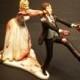 Zombies Running Bride and Groom Funny Wedding Cake Topper Funny Scary Horror
