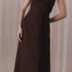 Floor Length V-neck Brown Sleeveless Chiffon Ruched