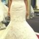 H1587 Inexpensive Glamour strapless lace mermaid wedding dress