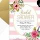Blush Pink Floral Bridal Shower Invitation Template, Printable Bridal shower Invitation, Instant DOWNLOAD - EDITABLE Text - 5x7, BS004