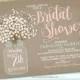 Country Bridal Shower Invitation Bridal Shower Invite Wedding Shower Rustic Bridal Shower Baby's Breath Invitation Rustic Kraft