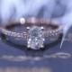Solid 14K Rose Gold 7x9mm Brilliant Charles & Colvard Moissanite Ring Oval Moissanite Engagement Ring Diamond Wedding Ring