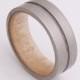 Titanium and Maple Birdeye // Mens Wood Rings //wood Wedding Band //Men's wedding Band Engagement Ring