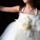 NEW!! Princess Collection - "The Elizabeth Dress"-ivory flower girl tutu dress-feather dress-rustic flower girl dress-vintage inspired