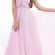 Straps Crystals Chiffon Ruched Pink Blue Floor Length