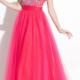 Open Back Crystals Ruched Fuchsia Sleeveless Scoop Floor Length