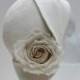 Beautiful Sculptural Cloche Hat w/ Silk Rose - Womens Hat - Wedding Hat - Anais
