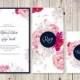 Floral Watercolour Wedding Invitation Suite // Pink and Navy // Digital DIY Invitations