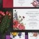 Vintage Botanical Wedding Invitations Printable Set of 4