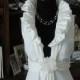 Sleeveless Off White Ruffle Neck Destination Wedding Dress