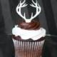 6 Deer Antler Cupcake Toppers (Acrylic)