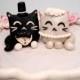 Kitty Cake Topper Cat Wedding Cake Toppers Black and White Wedding Decor Bride and Groom Cat Cake Toppers