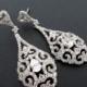 Bridal earrings, Chandelier Wedding earrings, Vintage glamour crystal earrings, Rhinestone earrings, Long bridal earrings