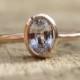 9ct rose gold white sapphire ring, oval white sapphire rose gold ring