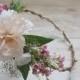 Flower Crown - Cream, Blush, Pink - Boho Flower Crown, Floral Crown, Wedding Hair Accessory, Wedding Hair, Pink Flower Crown