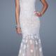 Sleeveless V-neck Appliques Tulle Ruched Floor Length Sheath