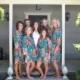 Teal Bridal Party Robes Kimono Cross-over Robes Wrap Perfect bridesmaids gift, getting ready robes, Bridal shower favors, Wedding photo prop