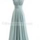 ON SALE Bridal dress FORMAL dress A-line chiffon dress evening dress prom dress V-neckline Made in Canada dusty blue