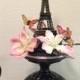 Eiffel Tower Centerpiece with butterflies and flowers for a Paris themed party (BLACK Base)