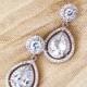 Crystal Bridal Earrings Wedding Jewelry Crystal Wedding Earrings Dangle Silver Large Luxury Cubic Zirconia Drop Earrings Bridal Jewelry