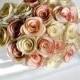 Two Dozen - 24 - Vintage Paper Flowers - Stemmed Paper Roses - Home or Party Decorations