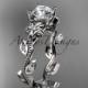 platinum diamond leaf and vine wedding ring,engagement ring. ADLR151. nature inspired jewelry