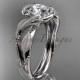 14kt white gold diamond leaf and vine wedding ring, engagement ring ADLR65