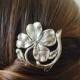 ON SALE Silver Irish Shamrock Hair Pin Bridal Hair Irish Clover Hair Clip Leaf Bobby pin Wedding Hair Accessory Silver Bobby Pin Boho Irish