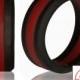 Silicone Wedding Ring by Knot Theory - Safe & Lightweight Wedding Band (Black with Dark Red Stripe)