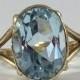Vintage Blue Topaz Ring. 14K Yellow Gold Setting. Sky Blue Topaz. Unique Engagement Ring. November Birthstone. 4th Anniversary Gift.