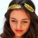 Grecian headband, Golden leaf crown, Gold olive leaves Spring wedding hair accessories, Bridal headpiece, Floral headband