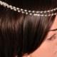 Head jewelry chain, Forehead hair jewellery, hair chain, diamante chain, wedding hair chain, head jewellery, drapes, forehead headpiece